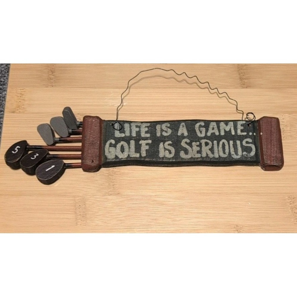 Golf Bag Decorative Sign "Life Is‎ a Game Golf Is Serious" Father's Day